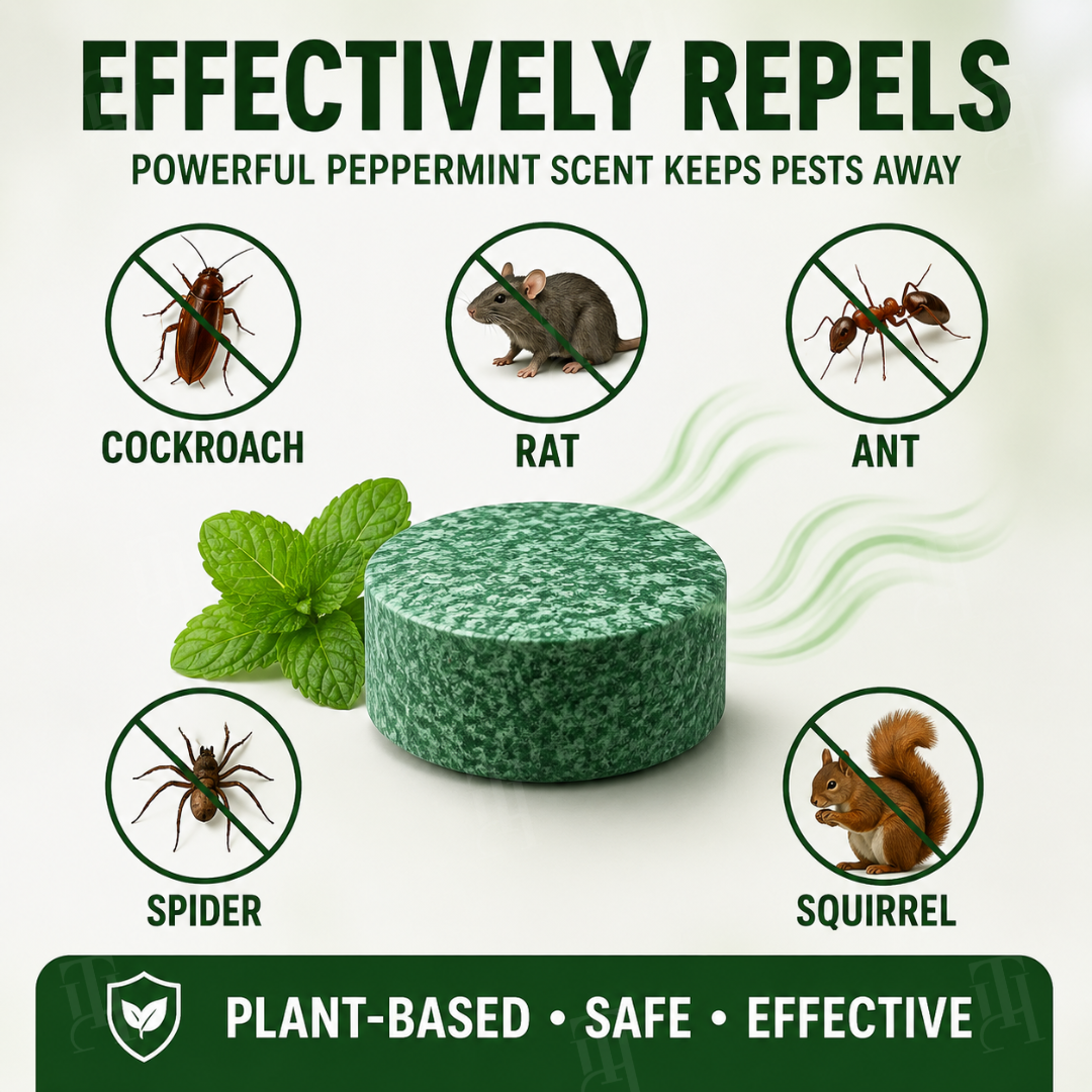 RZXEA™  Natural Peppermint Rodent Repellent Tablets for Home & Garage 🏡
